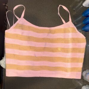 Kendall & Kylie Pink and Tan Striped Top